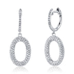 0.49CT 14K W/G DIAMOND PAVE OVAL EARRING