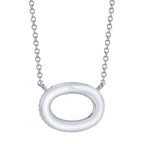 0.23CT 14K W/G DIAMOND PAVE OVAL NECKLACE