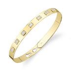 0.46CT 14K Y/G DIAMOND BAGUETTE LATCH LOCK BANGLE