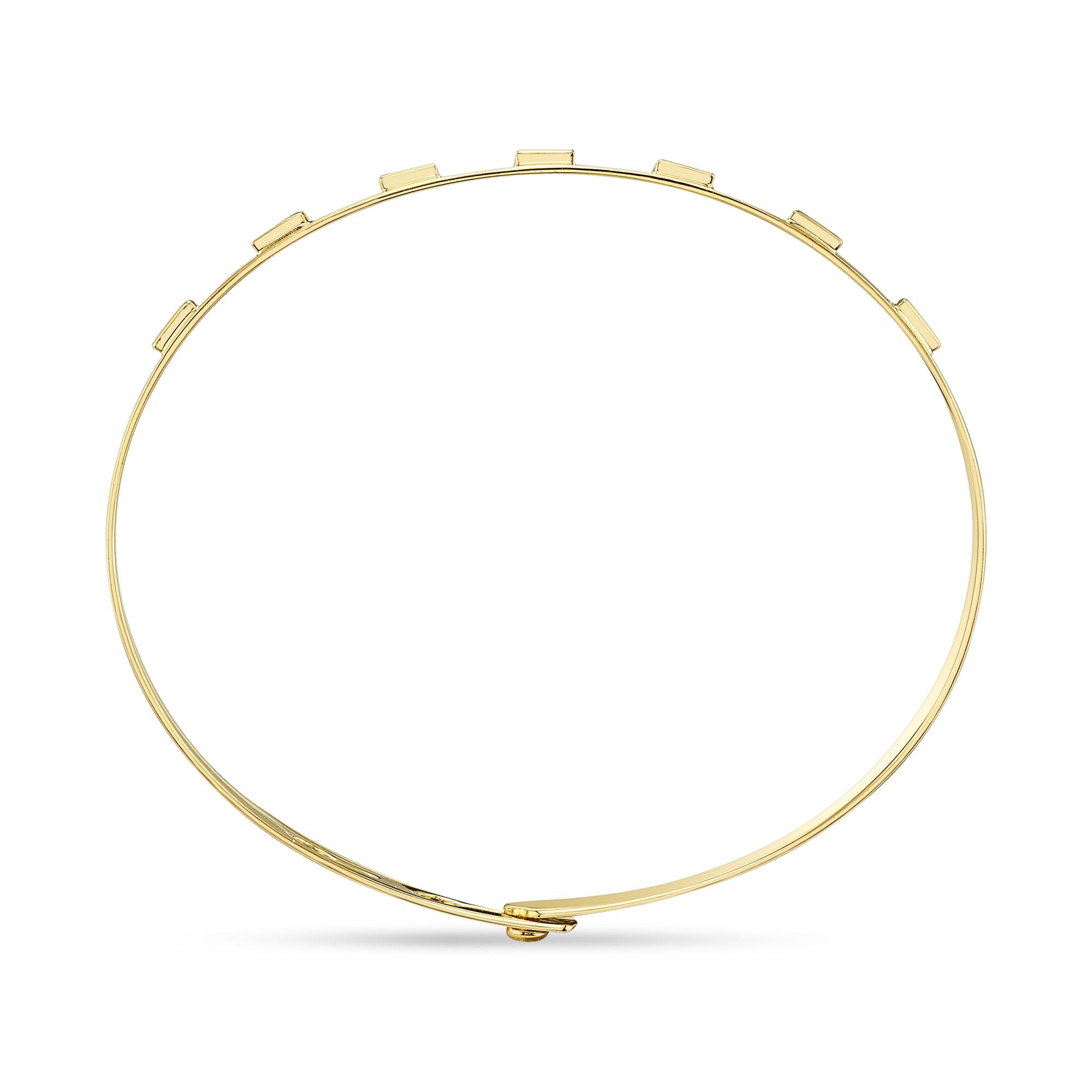 0.46CT 14K Y/G DIAMOND BAGUETTE LATCH LOCK BANGLE