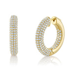 3.94CT 14K Y/G DIAMOND PAVE HOOP EARRING