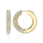 3.94CT 14K Y/G DIAMOND PAVE HOOP EARRING