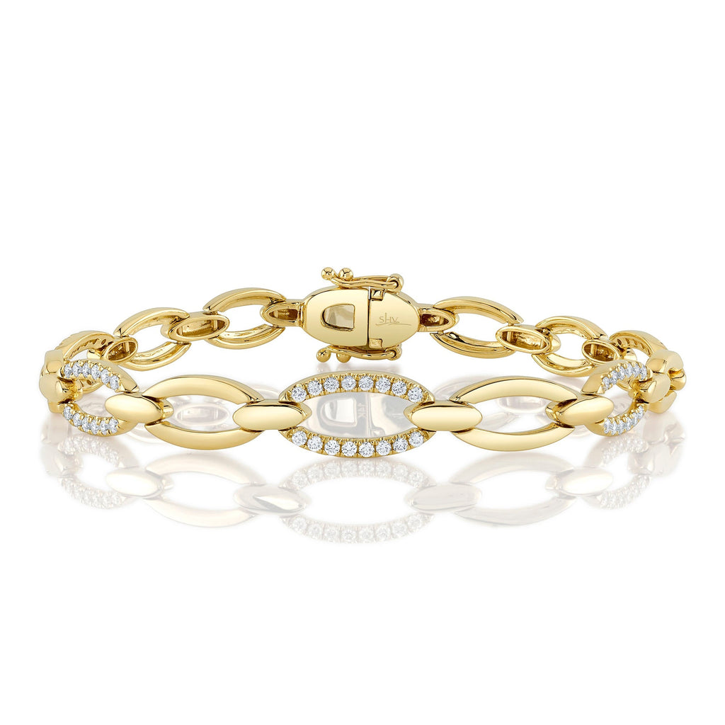 0.74CT 14K Y/G DIAMOND LINK BRACELET