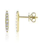 0.19CT 14K Y/G DIAMOND BAR STUD EARRING