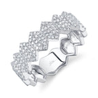 0.35CT 14K W/G DIAMOND PAVE HEXAGON RING