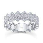 0.35CT 14K W/G DIAMOND PAVE HEXAGON RING