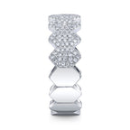 0.35CT 14K W/G DIAMOND PAVE HEXAGON RING
