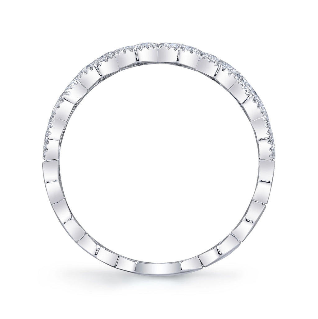 0.35CT 14K W/G DIAMOND PAVE HEXAGON RING
