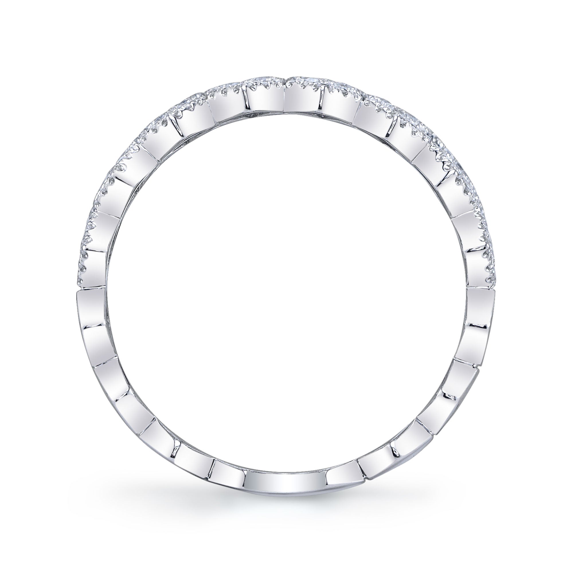 0.35CT 14K W/G DIAMOND PAVE HEXAGON RING