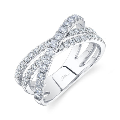 0.79CT 14K W/G DIAMOND BRIDGE RING