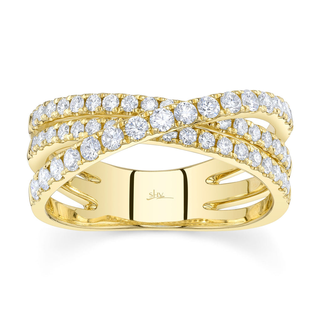 0.79CT 14K Y/G DIAMOND BRIDGE RING