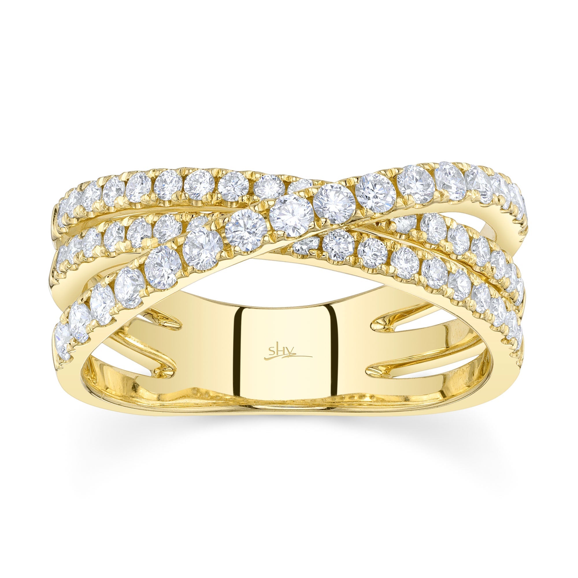 0.79CT 14K Y/G DIAMOND BRIDGE RING