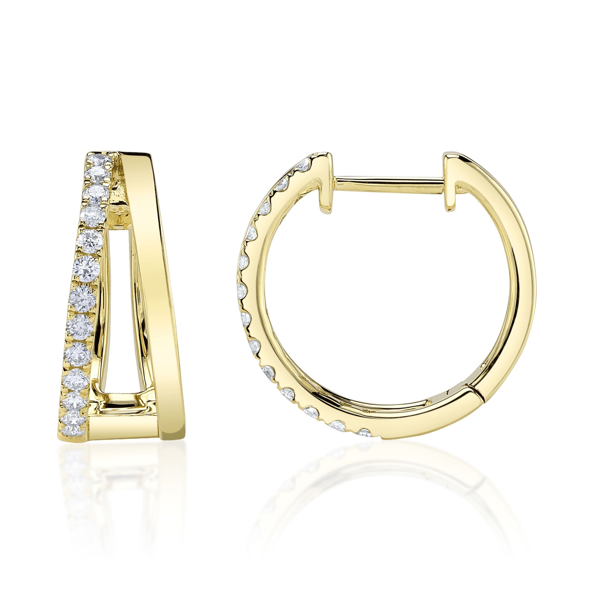 0.28CT 14K Y/G DIAMOND HOOP EARRING
