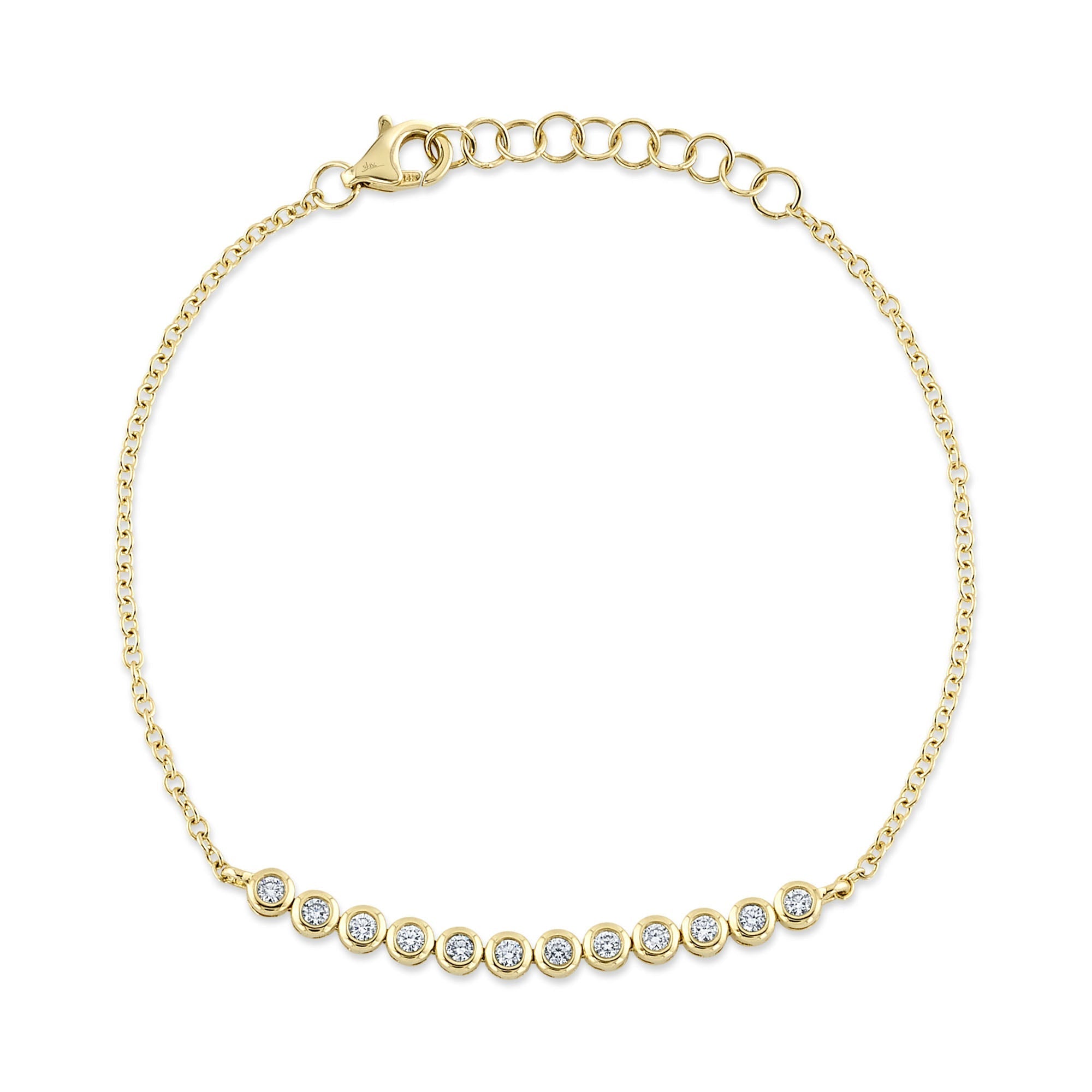 0.26CT 14K Y/G DIAMOND BEZEL BRACELET