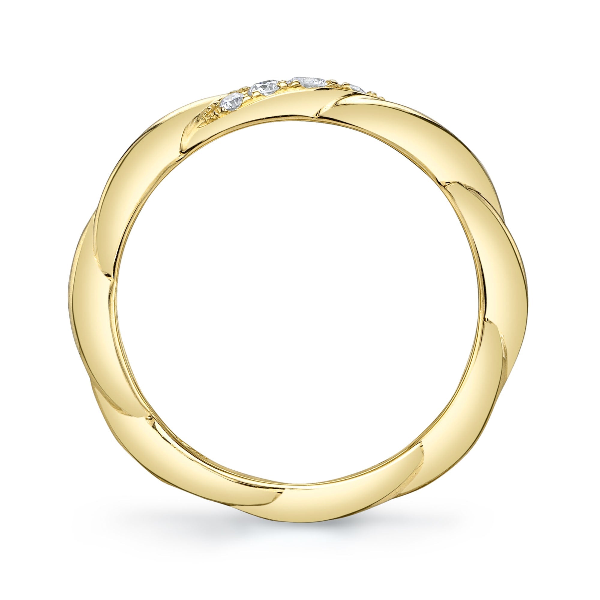 0.12CT 14K Y/G DIAMOND TWISTED BAND