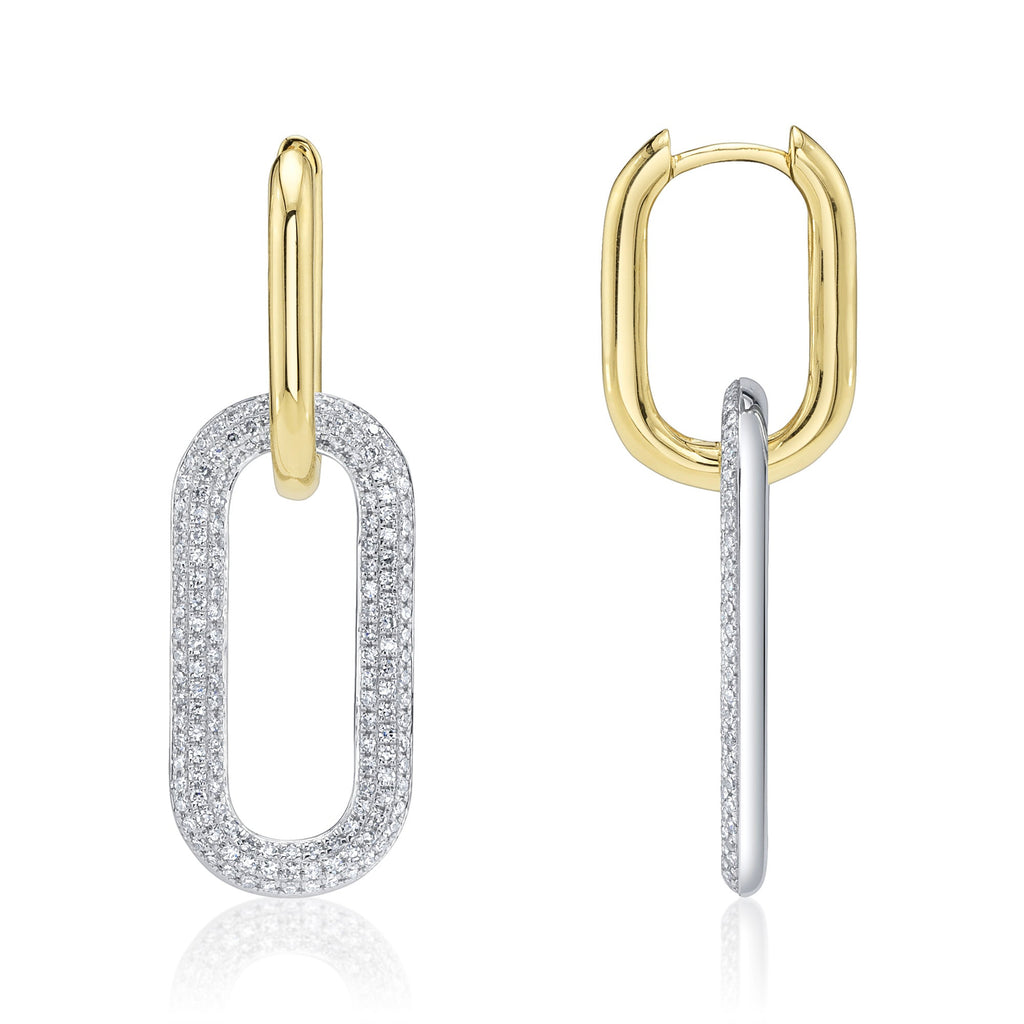 0.71CT 14K2T Y/W DIAMOND PAVE EARRING