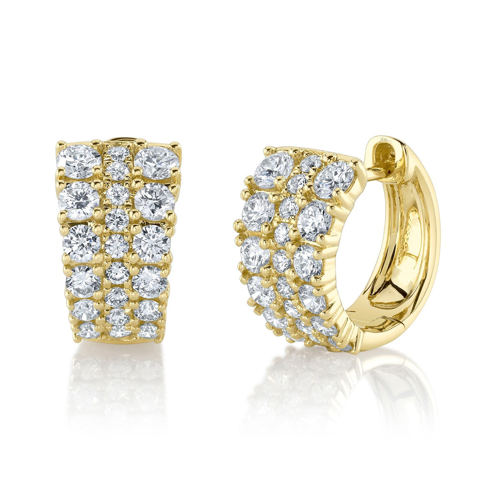 1.13CT 14K Y/G DIAMOND HUGGIE EARRING