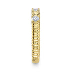 0.24CT 14K Y/G DIAMOND RIBBED BAND