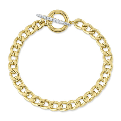 0.17CT 14K Y/G DIAMOND LINK BRACELET