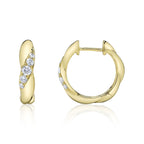 0.23CT 14K Y/G DIAMOND TWISTED HUGGIE EARRING