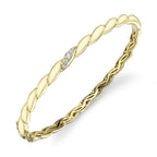 0.13CT 14K Y/G DIAMOND TWISTED BANGLE