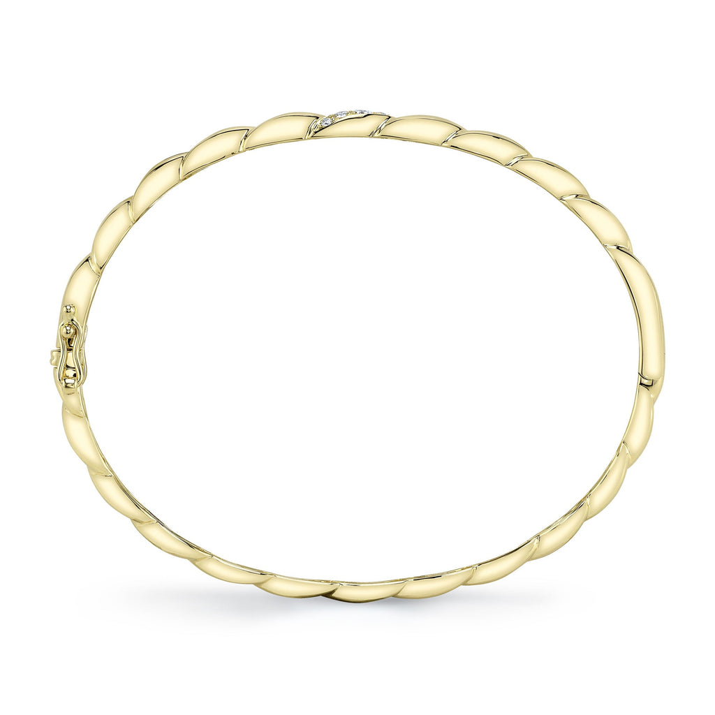 0.13CT 14K Y/G DIAMOND TWISTED BANGLE