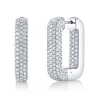 4.13CT 14K W/G DIAMOND PAVE RECTANGLE HOOP EARRING