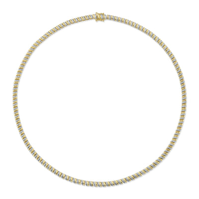 1.41CT 14K Y/G DIAMOND RIBBED NECKLACE