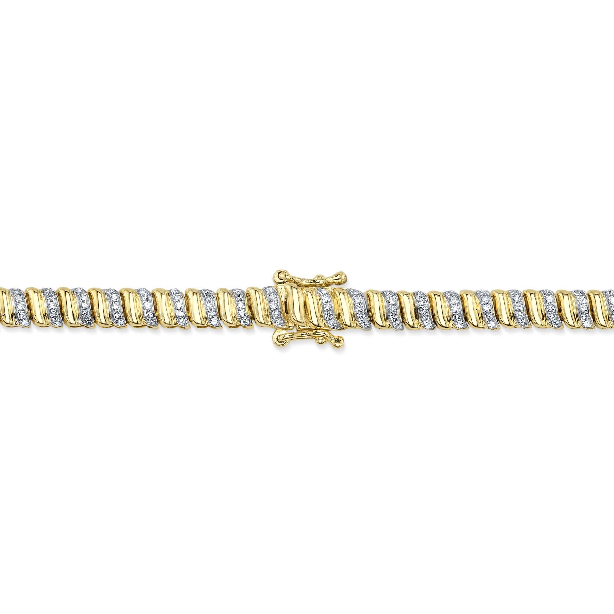 1.41CT 14K Y/G DIAMOND RIBBED NECKLACE