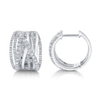 0.83CT 14K W/G DIAMOND BRIDGE HOOP EARRING
