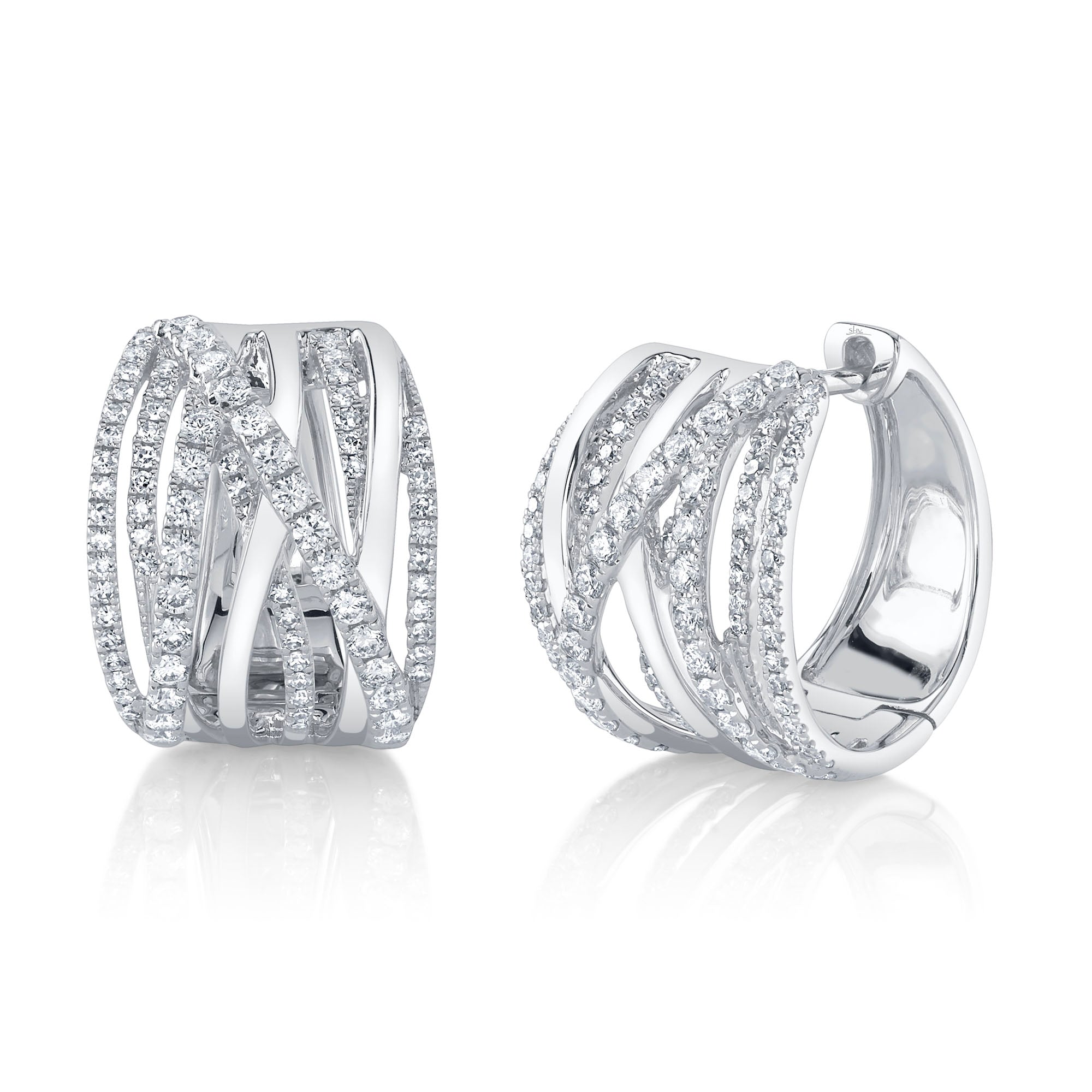 0.83CT 14K W/G DIAMOND BRIDGE HOOP EARRING