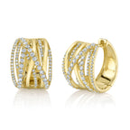 0.83CT 14K Y/G DIAMOND BRIDGE HOOP EARRING