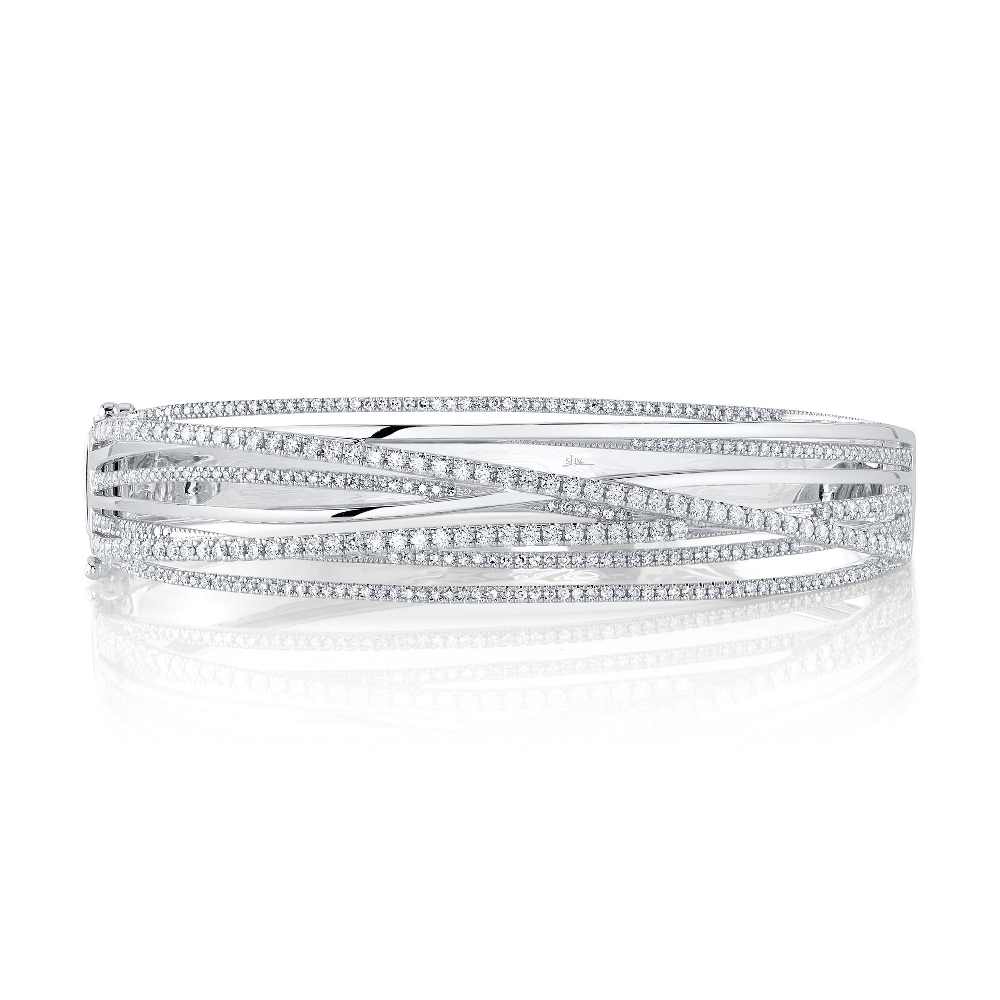 1.64CT 14K W/G DIAMOND BRIDGE BANGLE