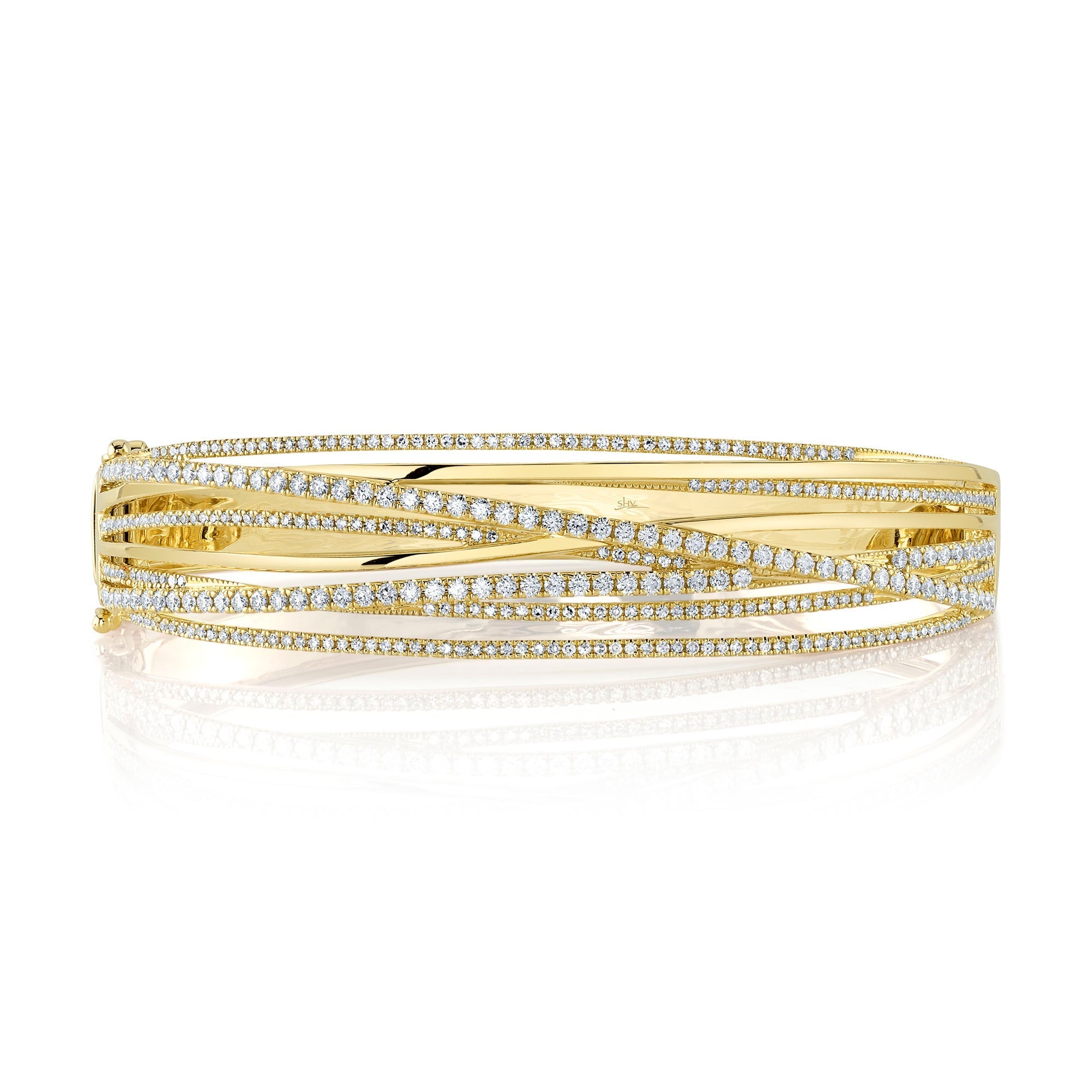 1.64CT 14K Y/G DIAMOND BRIDGE BANGLE