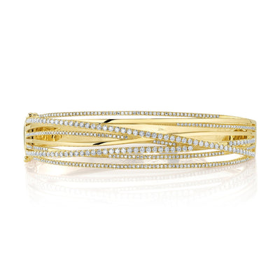 1.64CT 14K Y/G DIAMOND BRIDGE BANGLE