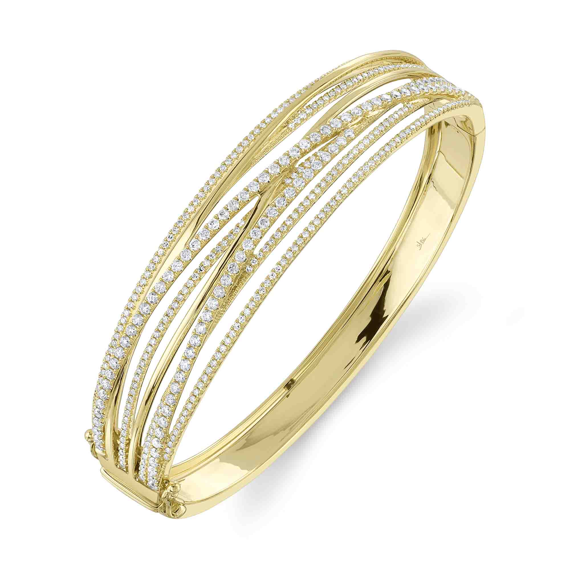 1.64CT 14K Y/G DIAMOND BRIDGE BANGLE
