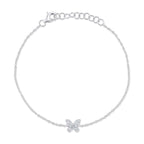0.08CT 14K W/G DIAMOND BUTTERFLY BRACELET