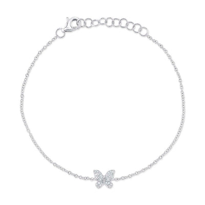 0.08CT 14K W/G DIAMOND BUTTERFLY BRACELET