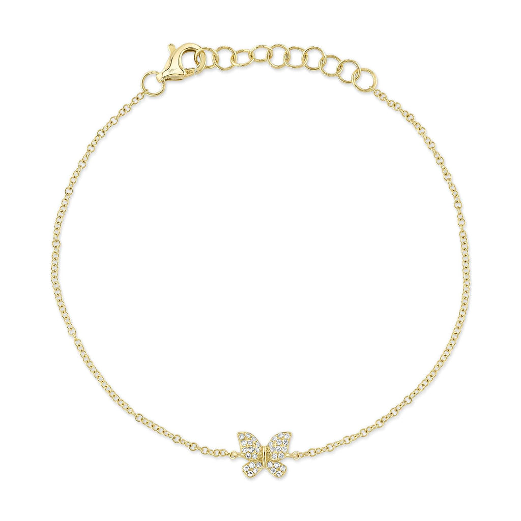 0.08CT 14K Y/G DIAMOND BUTTERFLY BRACELET