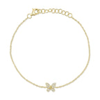 0.08CT 14K Y/G DIAMOND BUTTERFLY BRACELET
