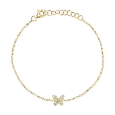 0.08CT 14K Y/G DIAMOND BUTTERFLY BRACELET