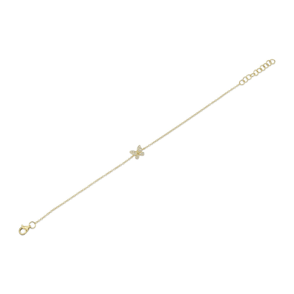 0.08CT 14K Y/G DIAMOND BUTTERFLY BRACELET