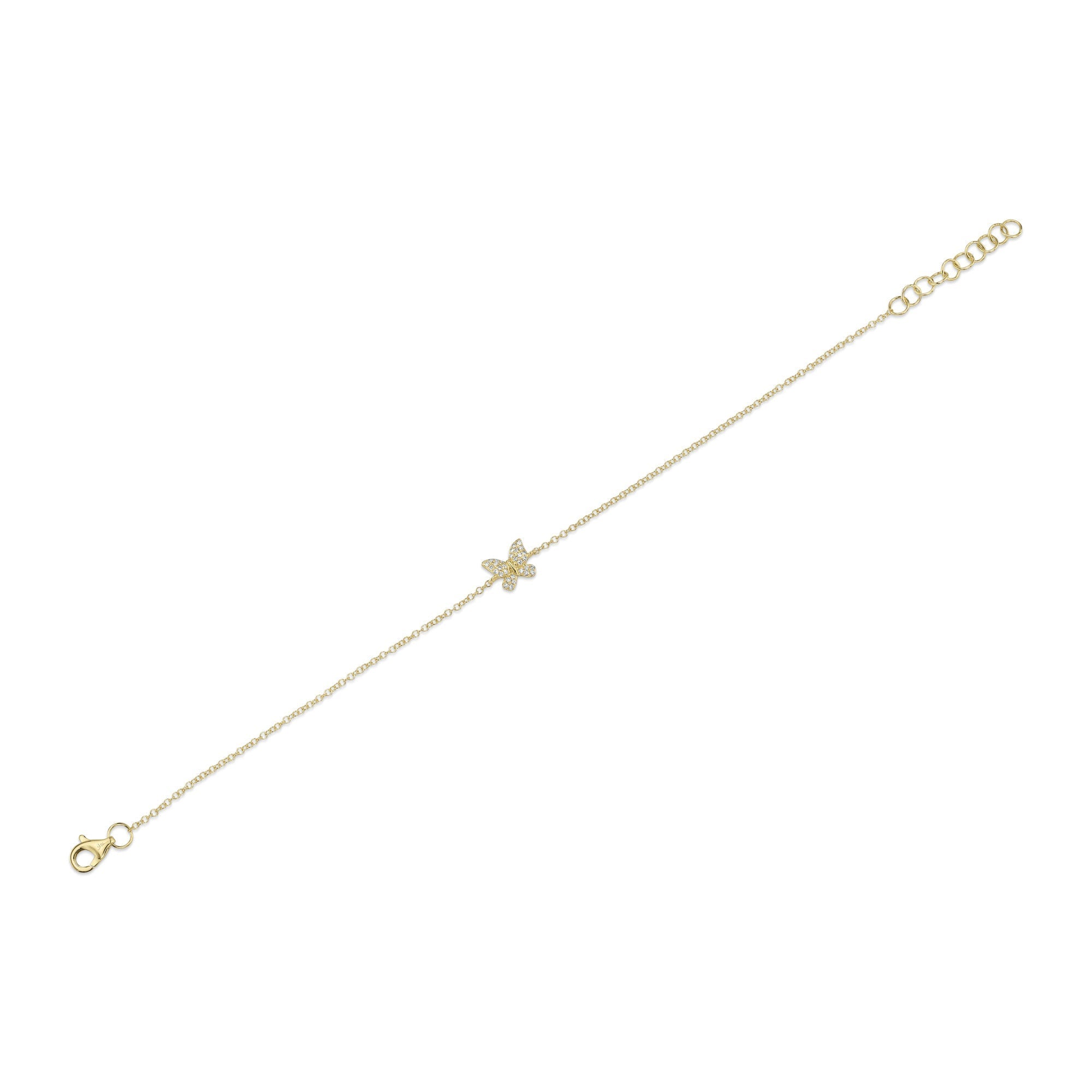 0.08CT 14K Y/G DIAMOND BUTTERFLY BRACELET