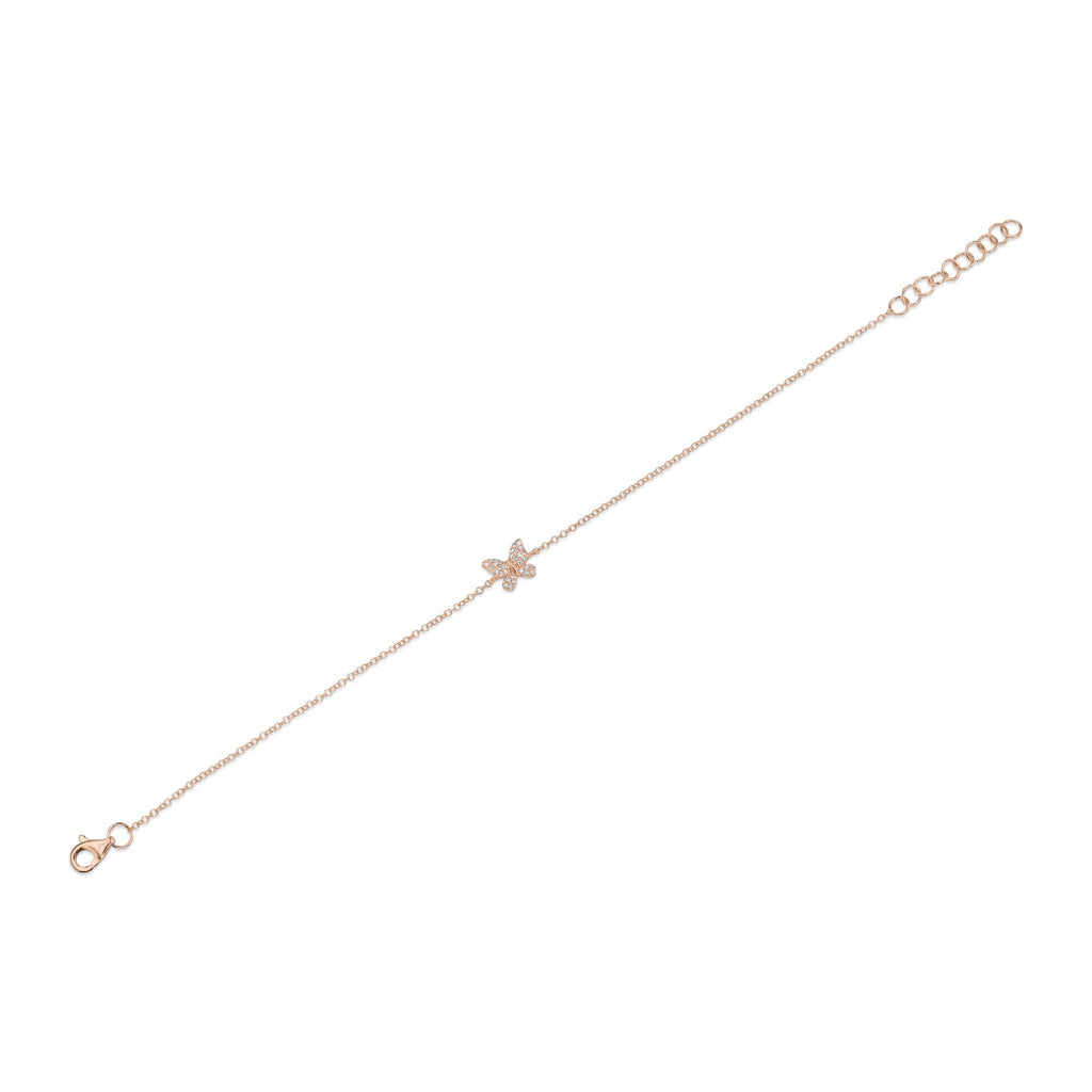 0.08CT 14K R/G DIAMOND BUTTERFLY BRACELET
