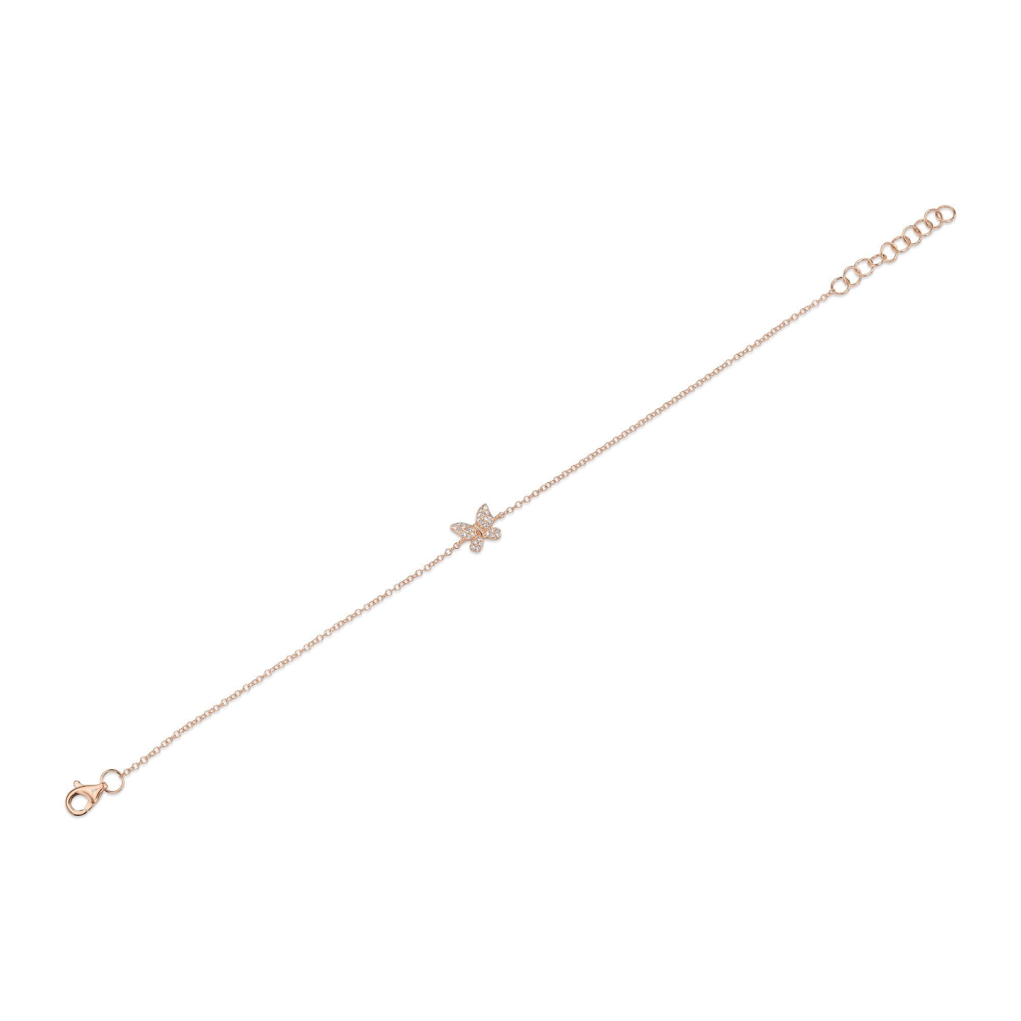 0.08CT 14K R/G DIAMOND BUTTERFLY BRACELET