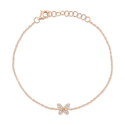 0.08CT 14K R/G DIAMOND BUTTERFLY BRACELET