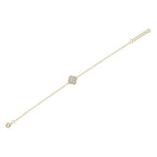 0.07CT DIAMOND & 0.40CT MOTHER OF PEARL 14K Y/G CLOVER BRACELET