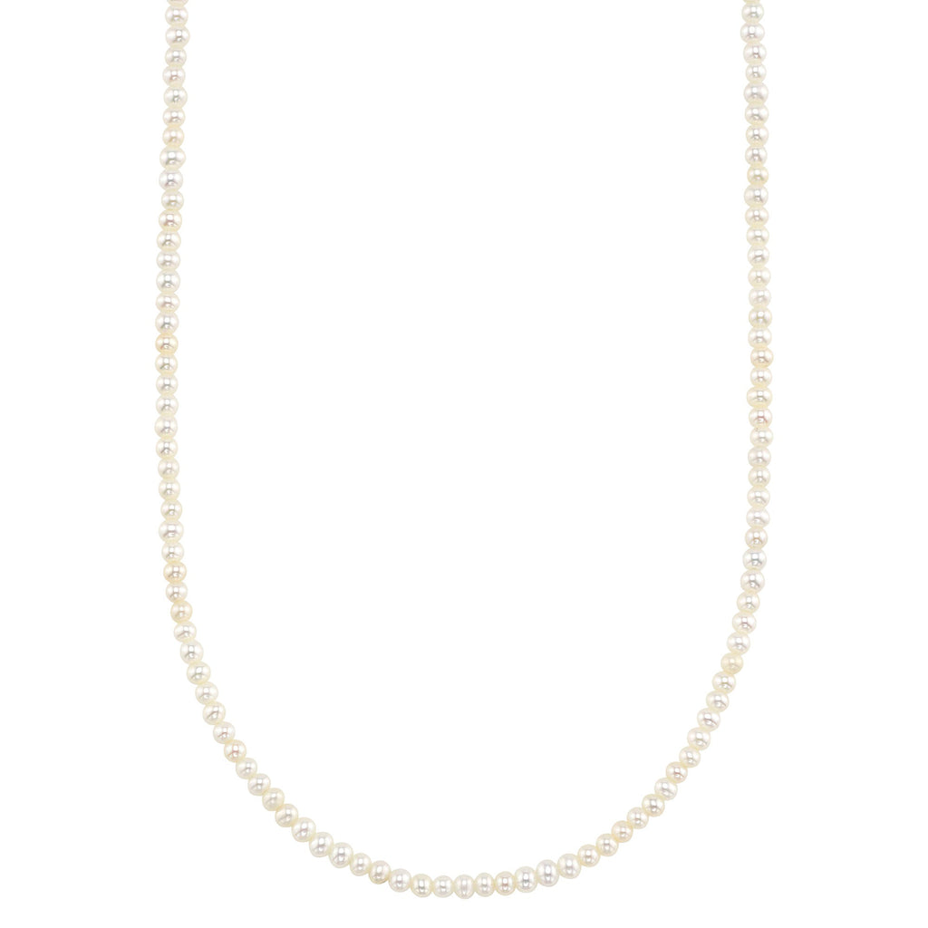 14K Y/G CULTURED PEARL TENNIS NECKLACE