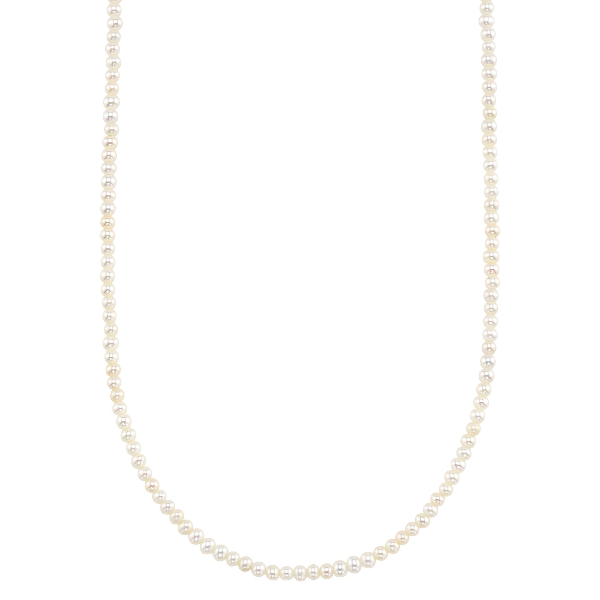 14K Y/G CULTURED PEARL TENNIS NECKLACE