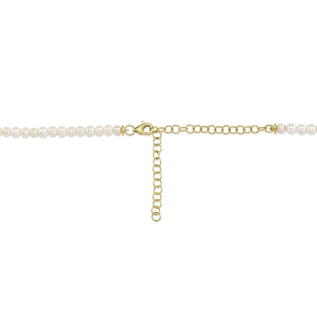 14K Y/G CULTURED PEARL TENNIS NECKLACE